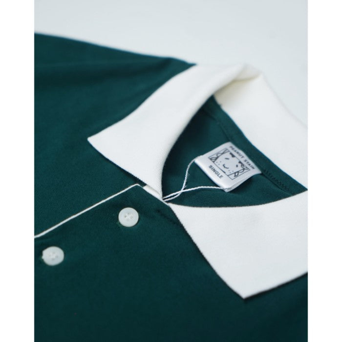 PEANUT STAIN - Old Money Classic Green Boxy Oversized Polo
