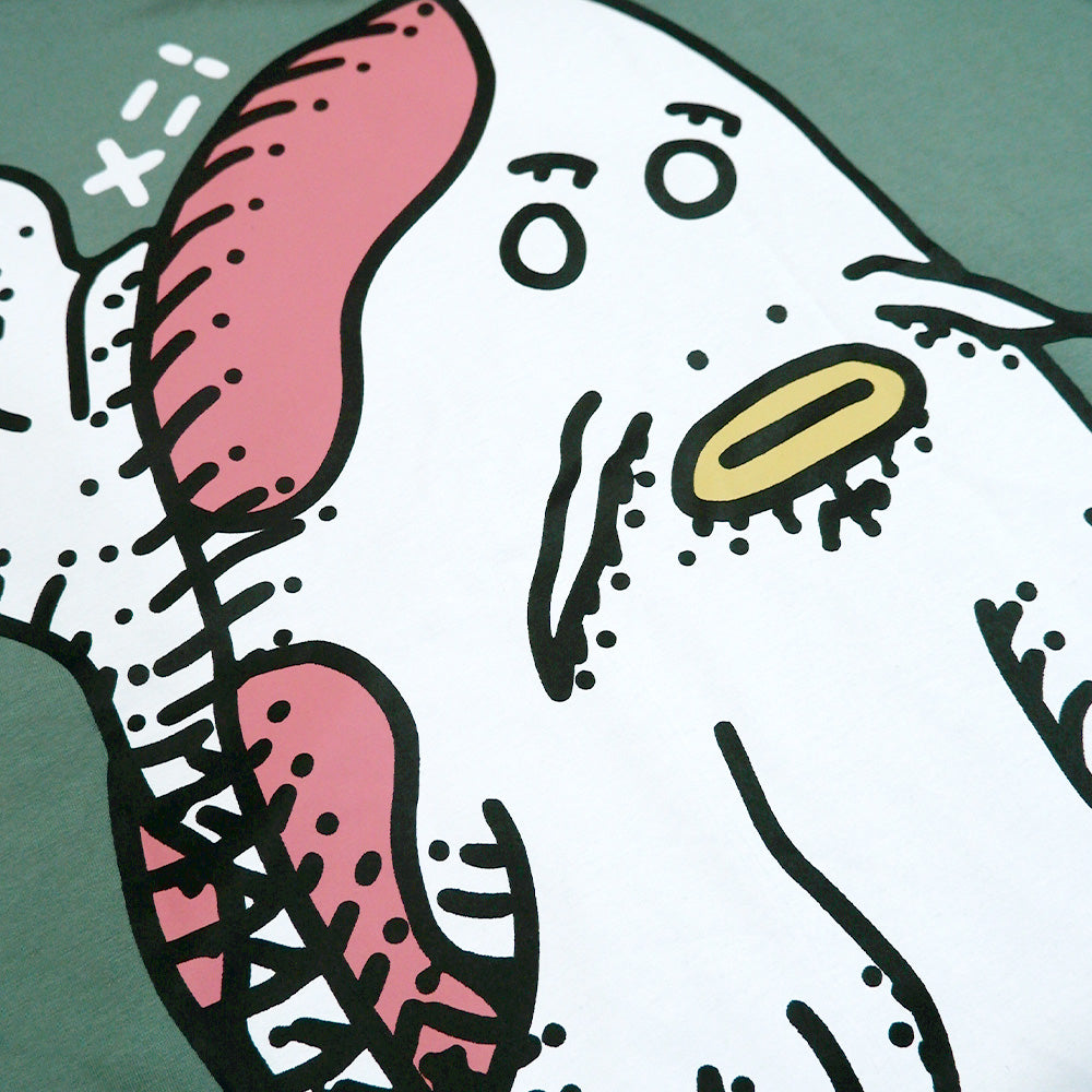 FOLDED CREATURES BY PEANUT STAIN - Folded Koi Green Oversized Tshirt