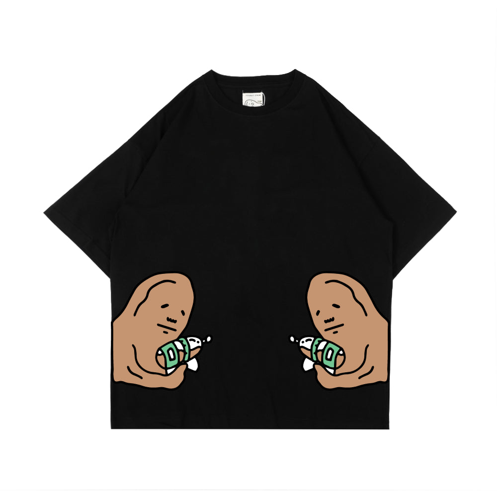 PEANUT STAIN - Agent Peanut Black Oversized Tshirt