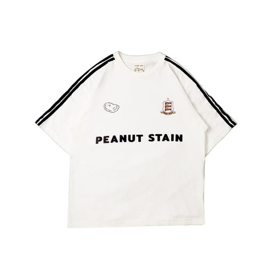 PEANUT STAIN - 4 Stripes Arm Ivory Oversized Tshirt