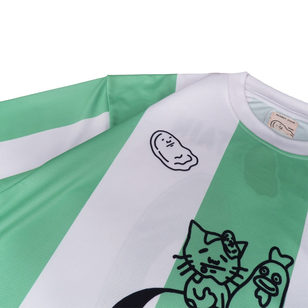 PEANUT STAIN - Home Striped Ten Green Oversized Jersey