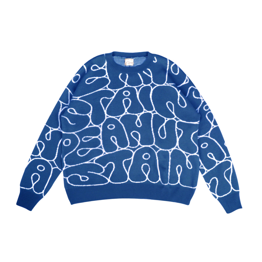 PEANUT STAIN - All Over Ocean Oversized Knit Sweater