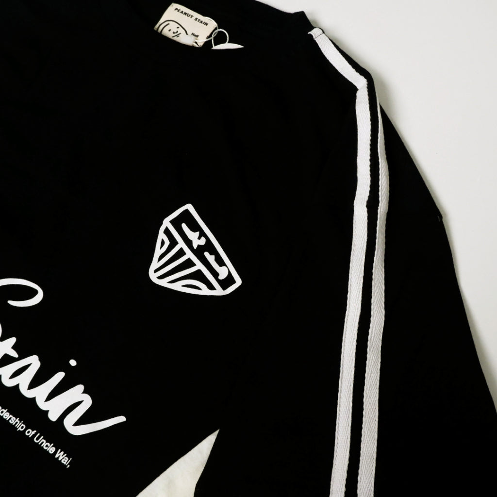 PEANUT STAIN - Active Duo Side Cursive Black Boxy Oversized Tshirt