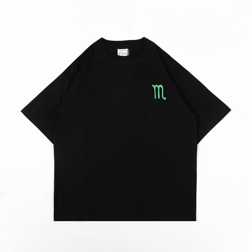 PEANUT STAIN - Scorpio Zodiac Black Oversized Tshirt