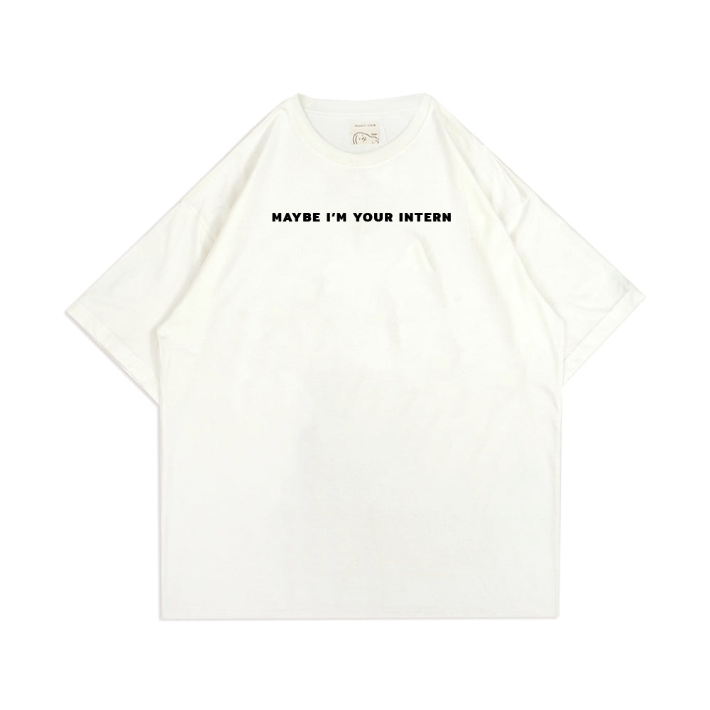 PEANUT STAIN - Maybe I'm your Intern Ivory Oversized Tshirt