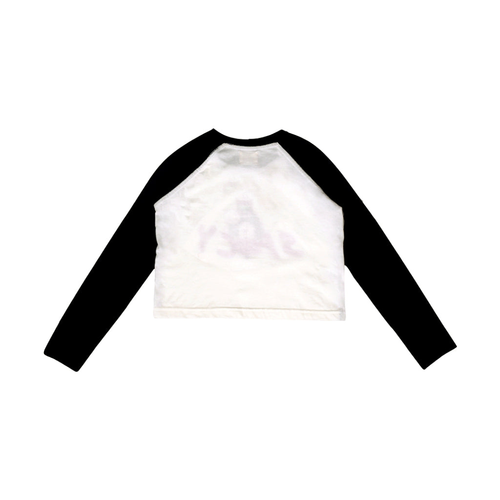 PEANUT STAIN - Spicy Raglan Black Crop Top Tshirt