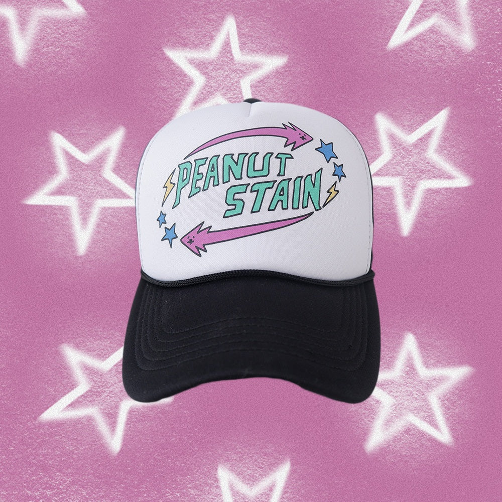PEANUT STAIN - Shooting Star Black White Trucker Cap