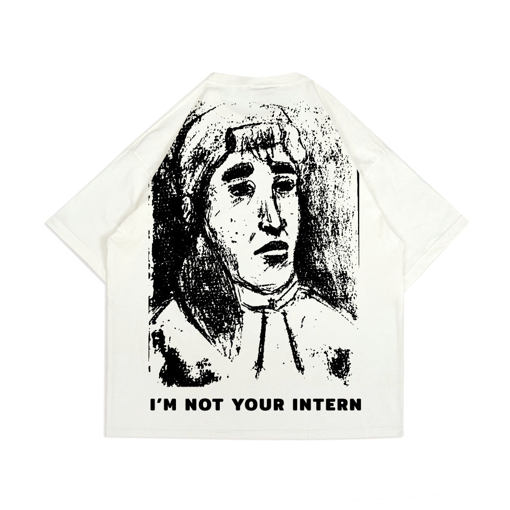 PEANUT STAIN - Maybe I'm your Intern Ivory Oversized Tshirt