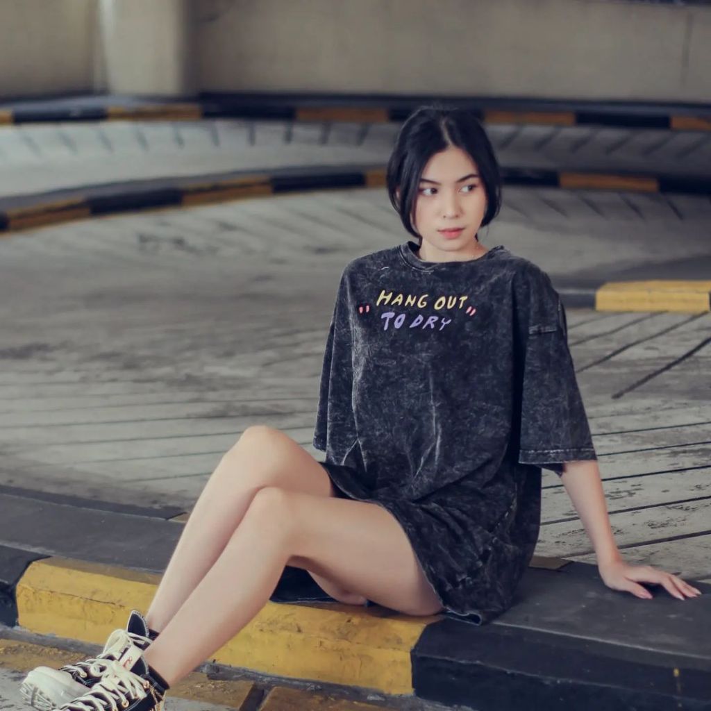 PEANUT STAIN - Hang Out To Dry Washed Black Oversized Tshirt