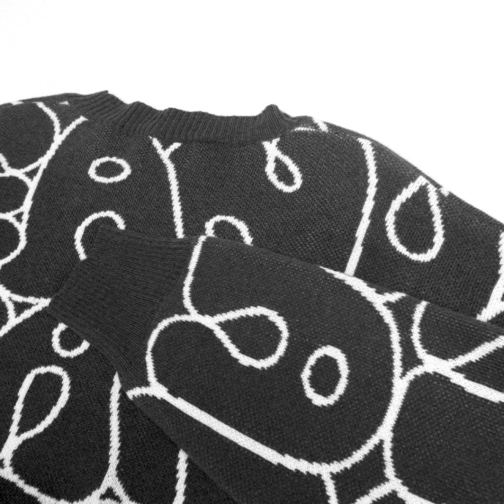 PEANUT STAIN - All Over Grey Oversized Knit Sweater