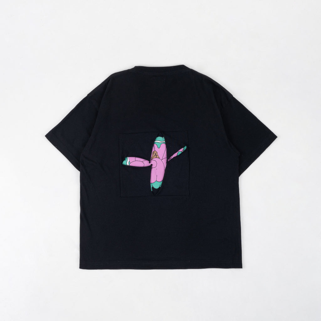 PEANUT STAIN - Internal conflict intestine black oversized tshirt