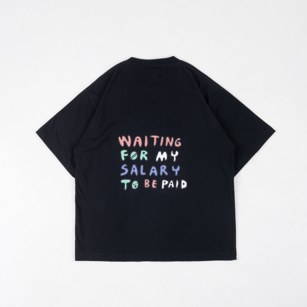 PEANUT STAIN - Internal conflict stomach black oversized tshirt