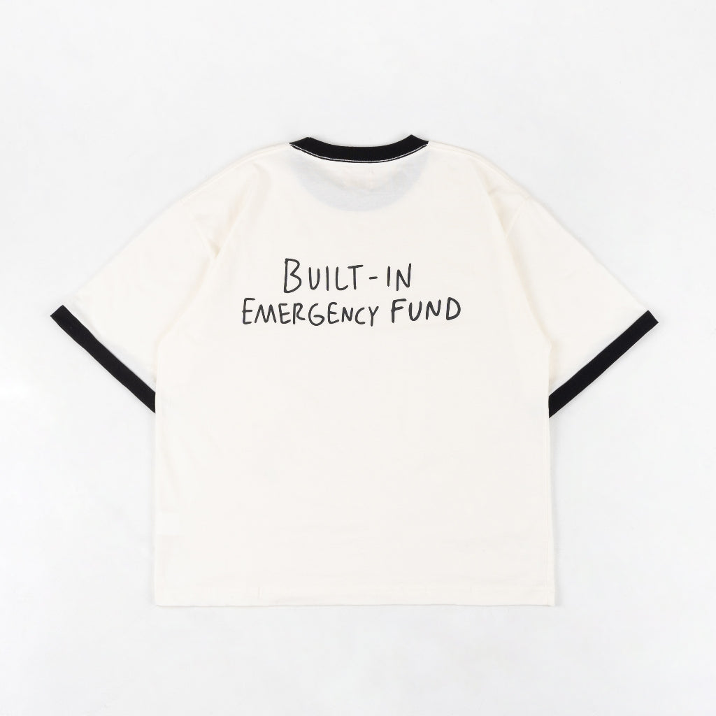 PEANUT STAIN - Internal conflict kidney ringer ivory boxy oversized tshirt