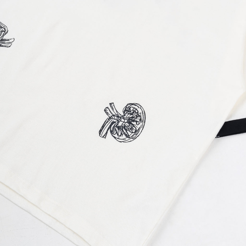 PEANUT STAIN - Internal conflict kidney ringer ivory boxy oversized tshirt