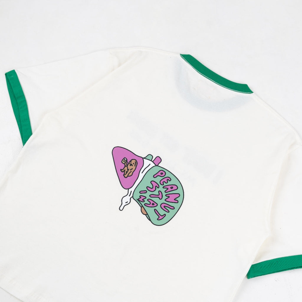PEANUT STAIN - Internal conflict liver ringer ivory boxy oversized tshirt