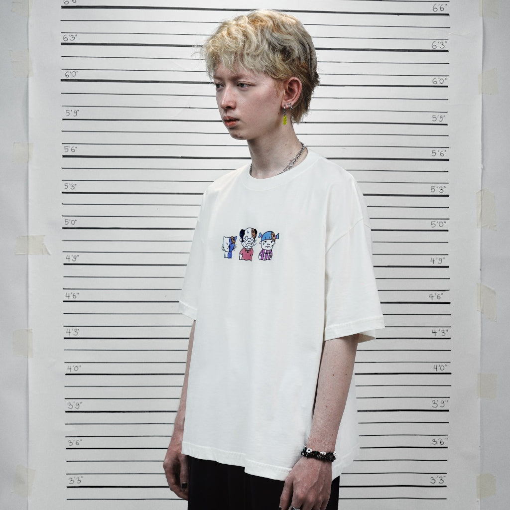 PEANUT STAIN - Fakenut Stain Wanted Ivory Boxy Oversized Tshirt