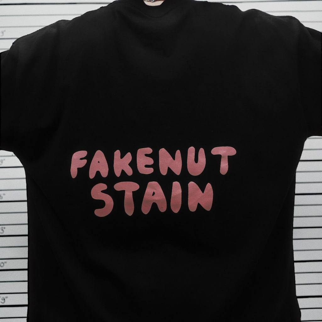 PEANUT STAIN - Fakenut Stain Made In Asterisk Black Boxy Oversized Tshirt