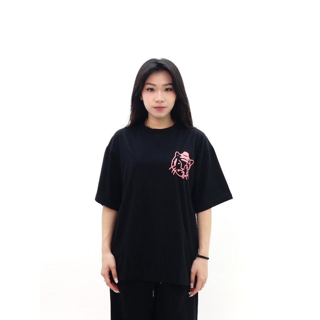 PEANUT STAIN - Not Sleeping Your Mouth Your Tiger Black Oversized Tshirt