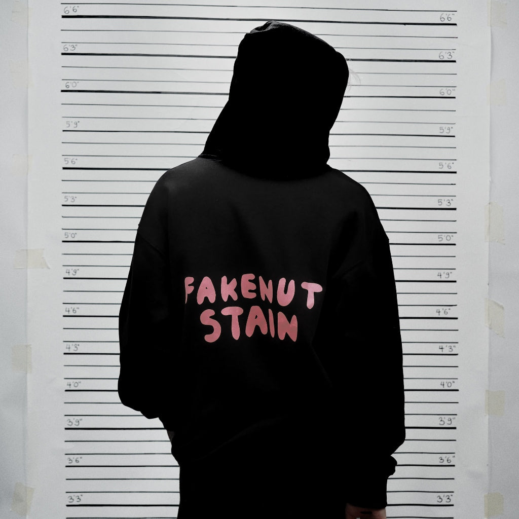 PEANUT STAIN - Fakenut Stain Made In Asterisk Black Oversized Hoodie