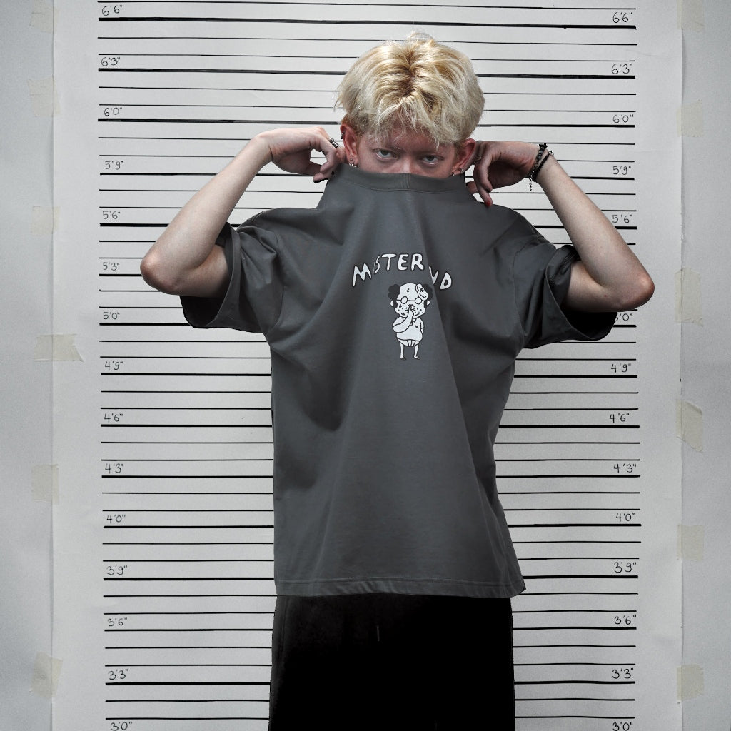 PEANUT STAIN - Fakenut Stain Mastermind Grey Boxy Oversized Tshirt