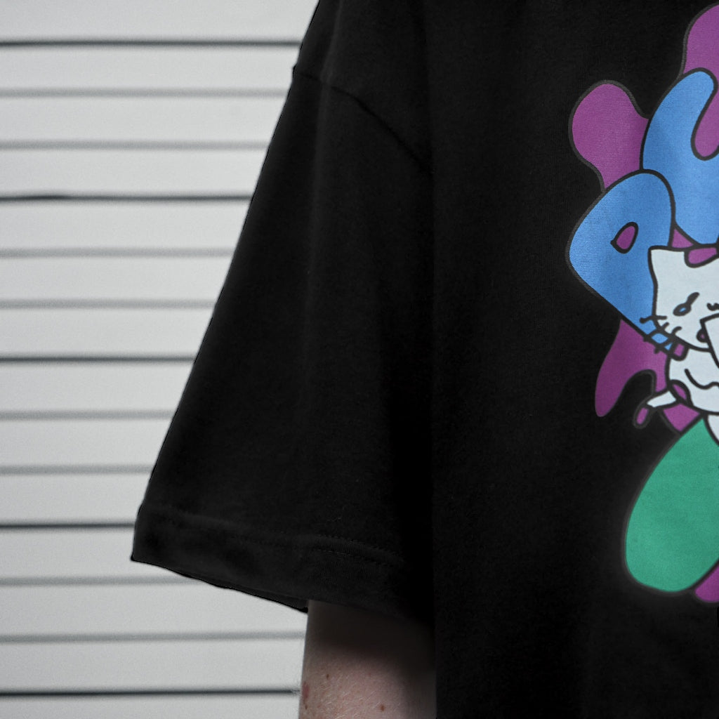 PEANUT STAIN - Fakenut Stain Fighting Black Boxy Oversized Tshirt