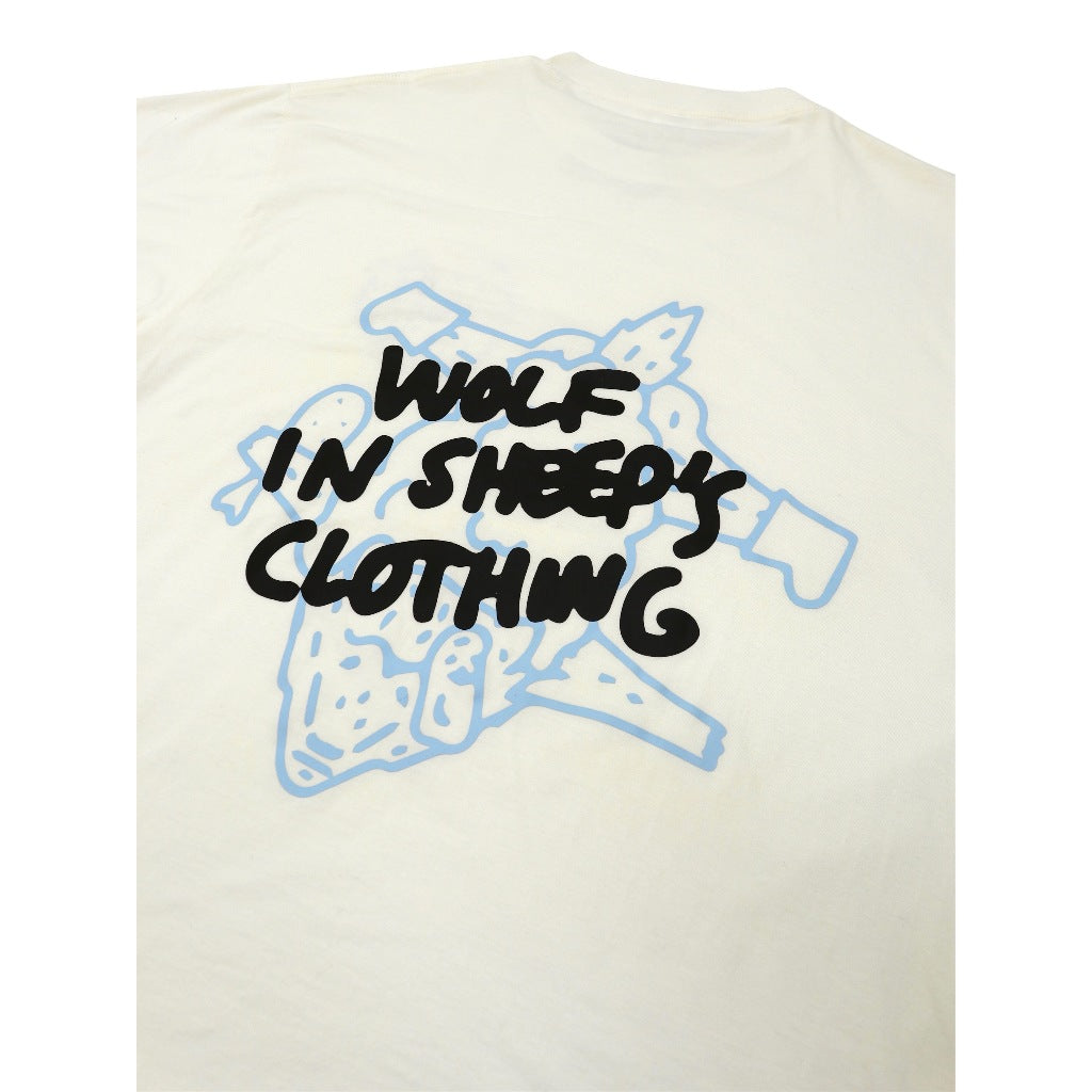 PEANUT STAIN - Not Sleeping Wolf In Sheep's Clothing Ivory Oversized Tshirt
