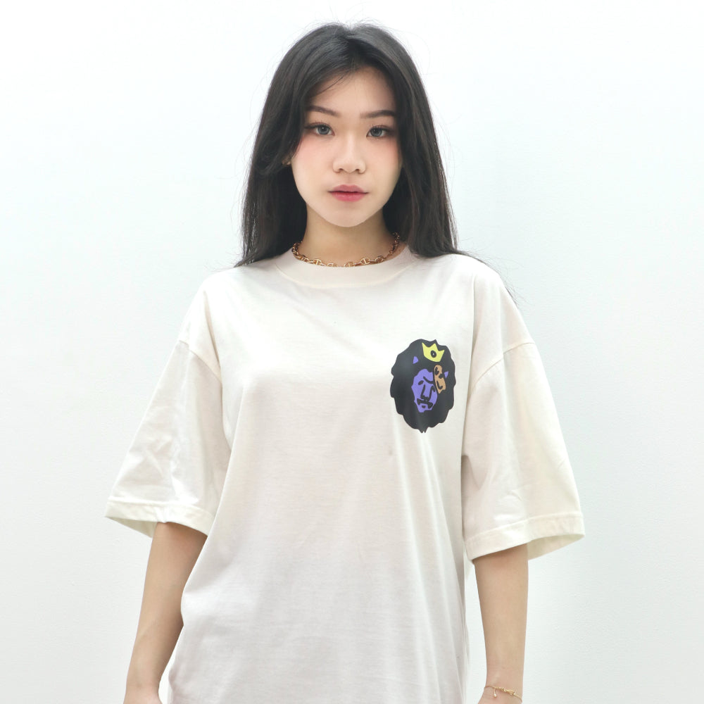 PEANUT STAIN - Not Sleeping Heart Of A Lion Ivory Oversized Tshirt