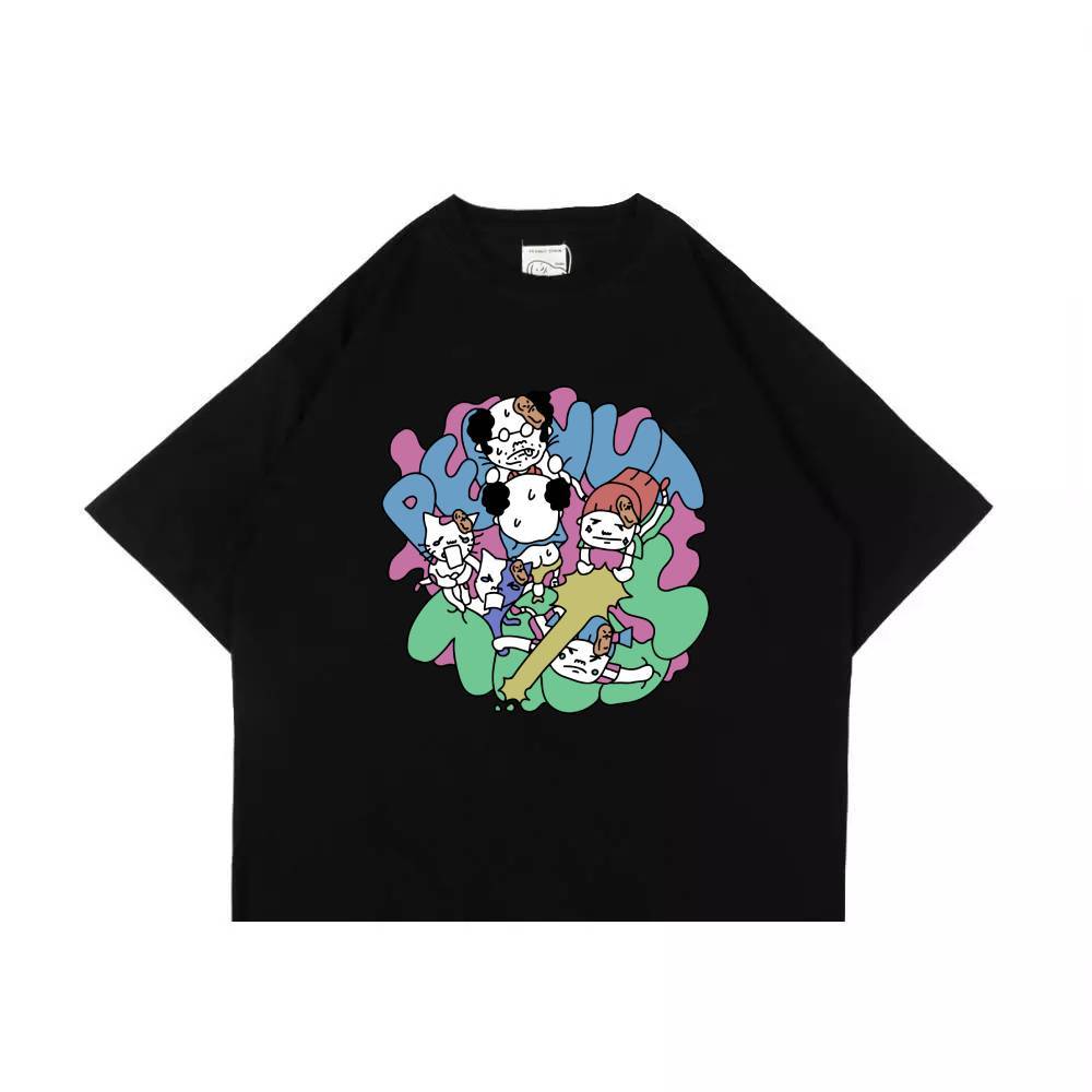 PEANUT STAIN - Fakenut Stain Fighting Black Boxy Oversized Tshirt
