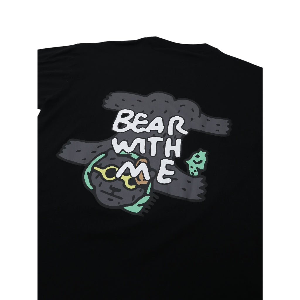 PEANUT STAIN - Not Sleeping Bear With Me Black Oversized Tshirt