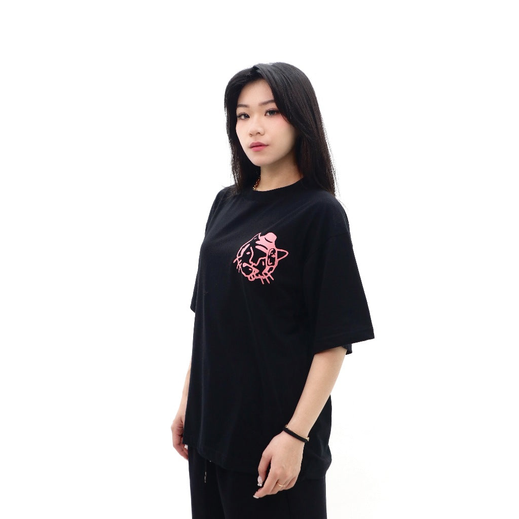 PEANUT STAIN - Not Sleeping Your Mouth Your Tiger Black Oversized Tshirt