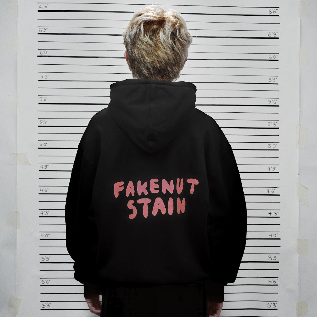 PEANUT STAIN - Fakenut Stain Made In Asterisk Black Oversized Hoodie