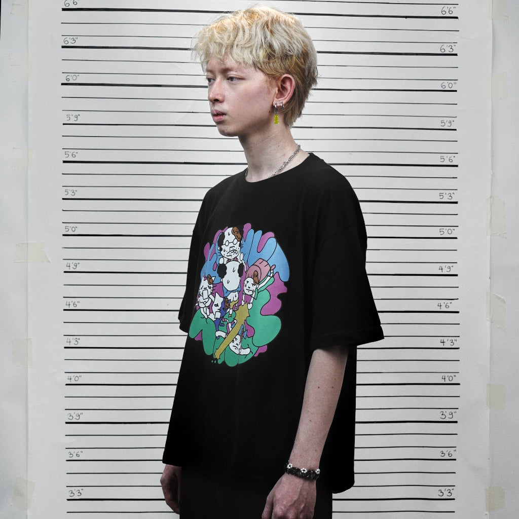 PEANUT STAIN - Fakenut Stain Fighting Black Boxy Oversized Tshirt