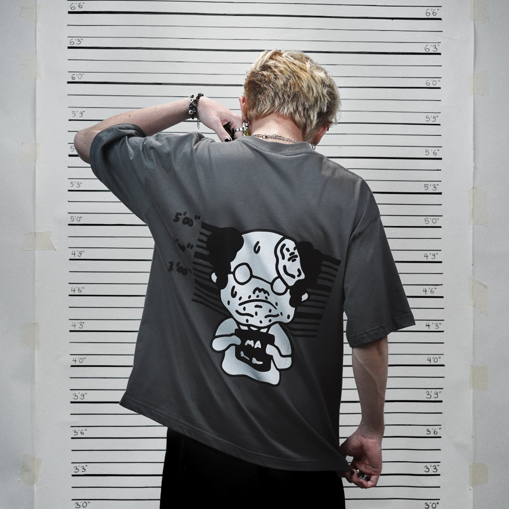 PEANUT STAIN - Fakenut Stain Mastermind Grey Boxy Oversized Tshirt