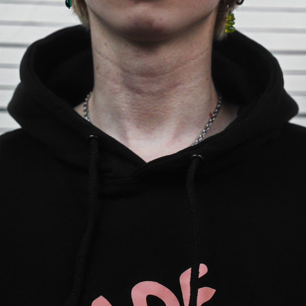 PEANUT STAIN - Fakenut Stain Made In Asterisk Black Oversized Hoodie