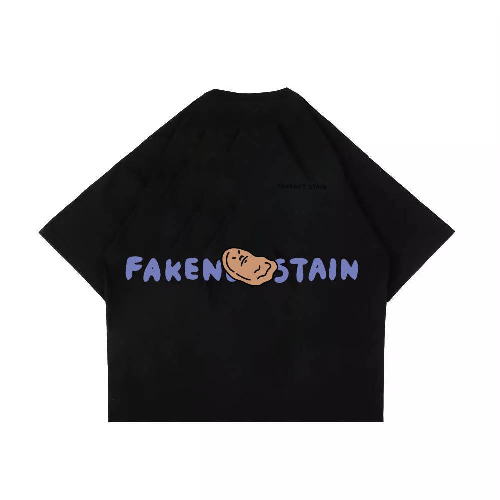 PEANUT STAIN - Fakenut Stain Logo Black Boxy Oversized Tshirt