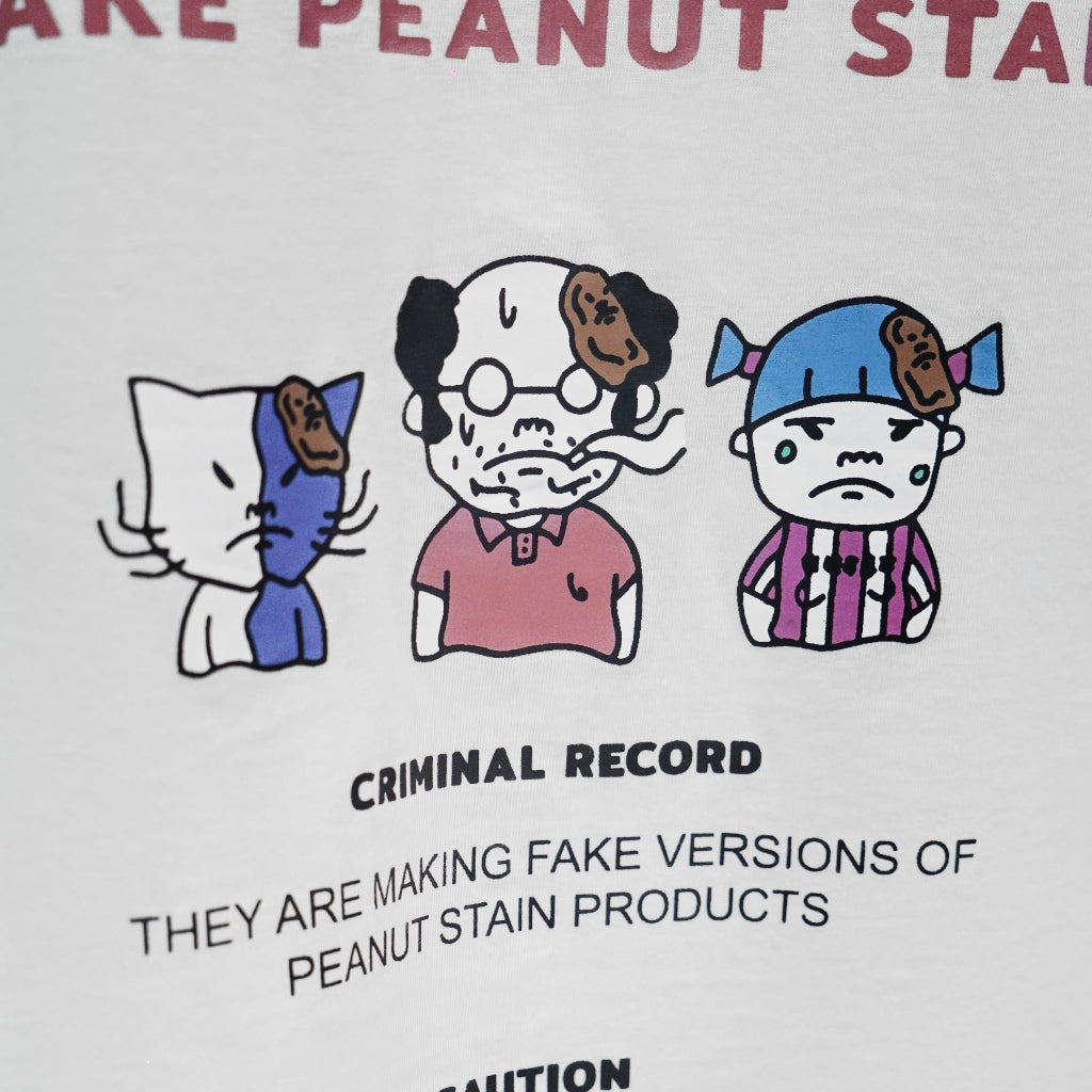 PEANUT STAIN - Fakenut Stain Wanted Ivory Boxy Oversized Tshirt