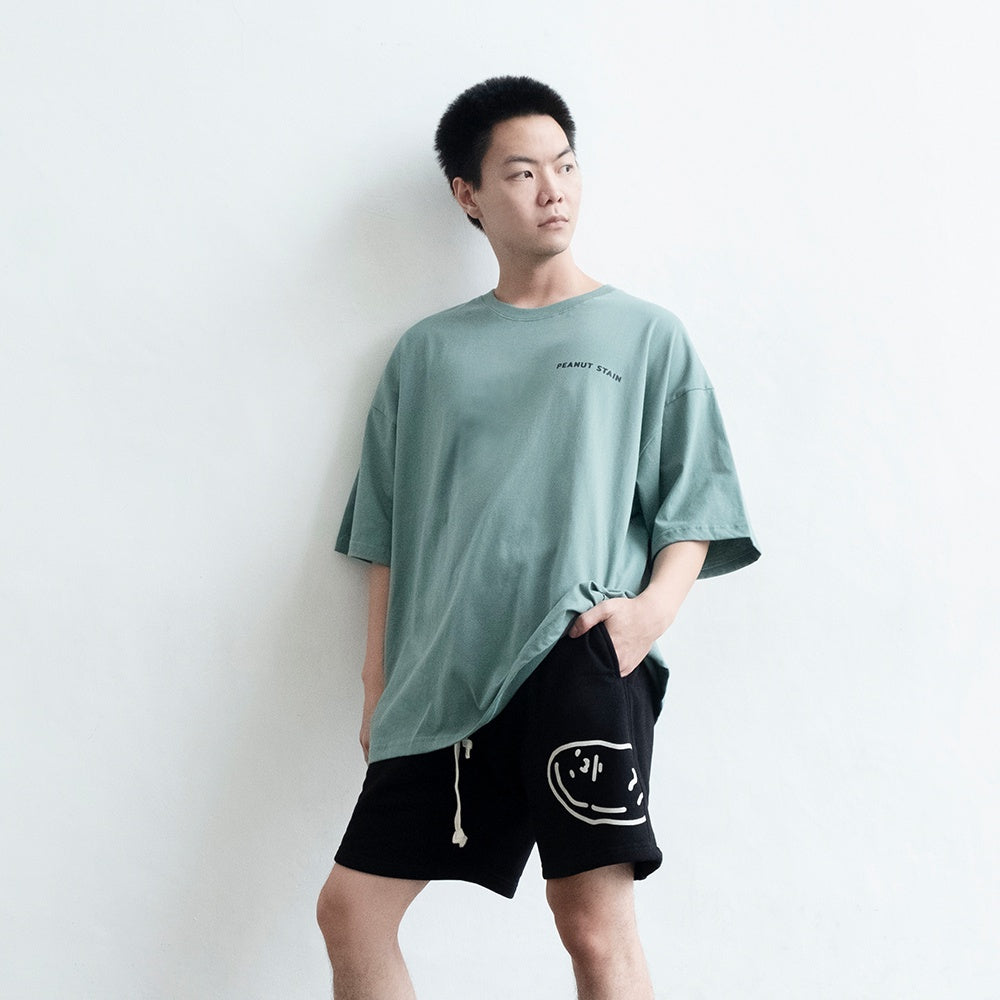 PEANUT STAIN - Big Logo Dusty Green Oversized Tshirt