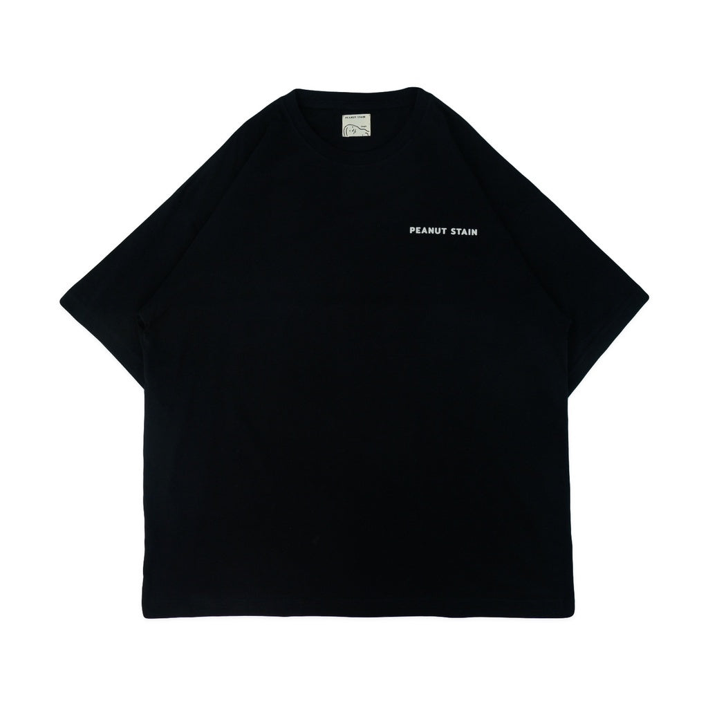 PEANUT STAIN - Big Logo Black Oversized Tshirt