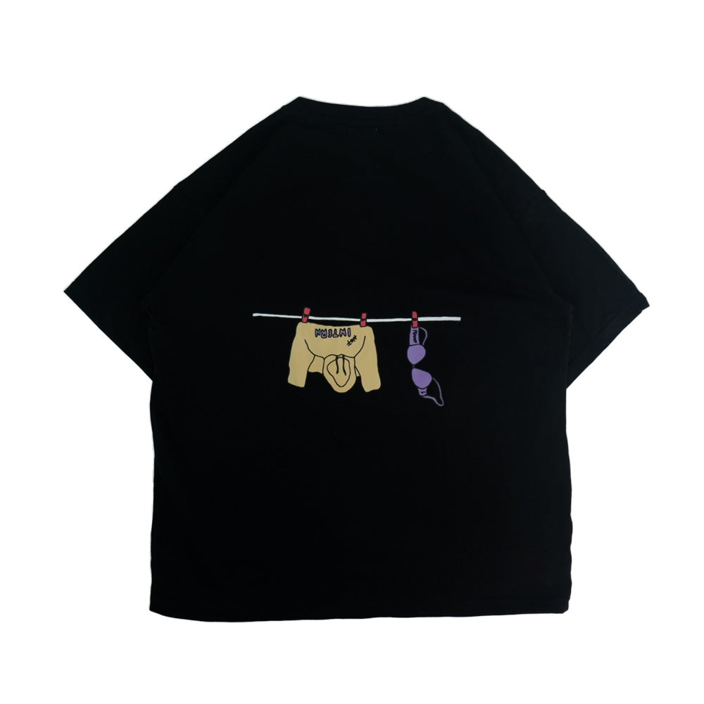 PEANUT STAIN - Hang in There Black Oversized Tshirt