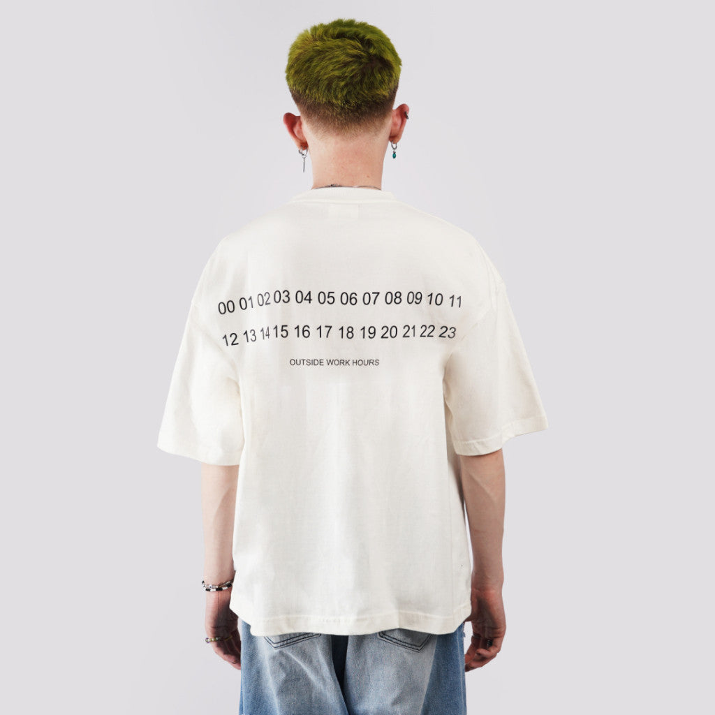 Boxy Tshirt Overtime White Outside Work Hours | Tshirt | Unisex