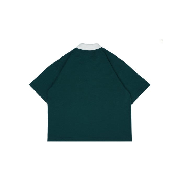 PEANUT STAIN - Old Money Classic Green Boxy Oversized Polo