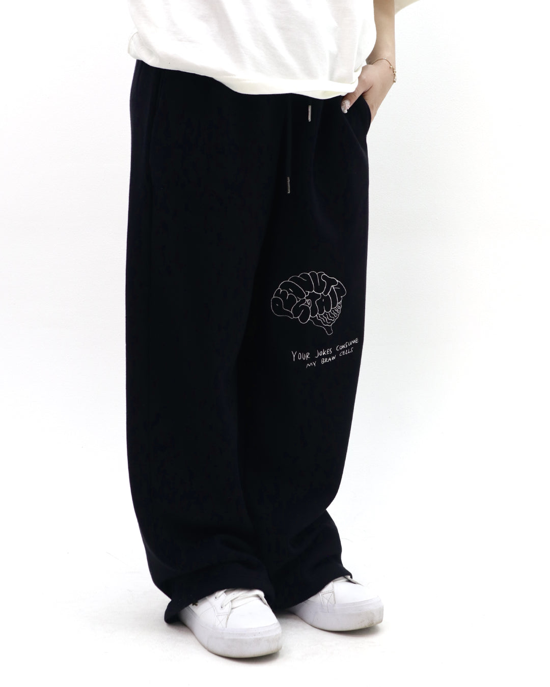 PEANUT STAIN - Internal conflict brain black oversized  pants