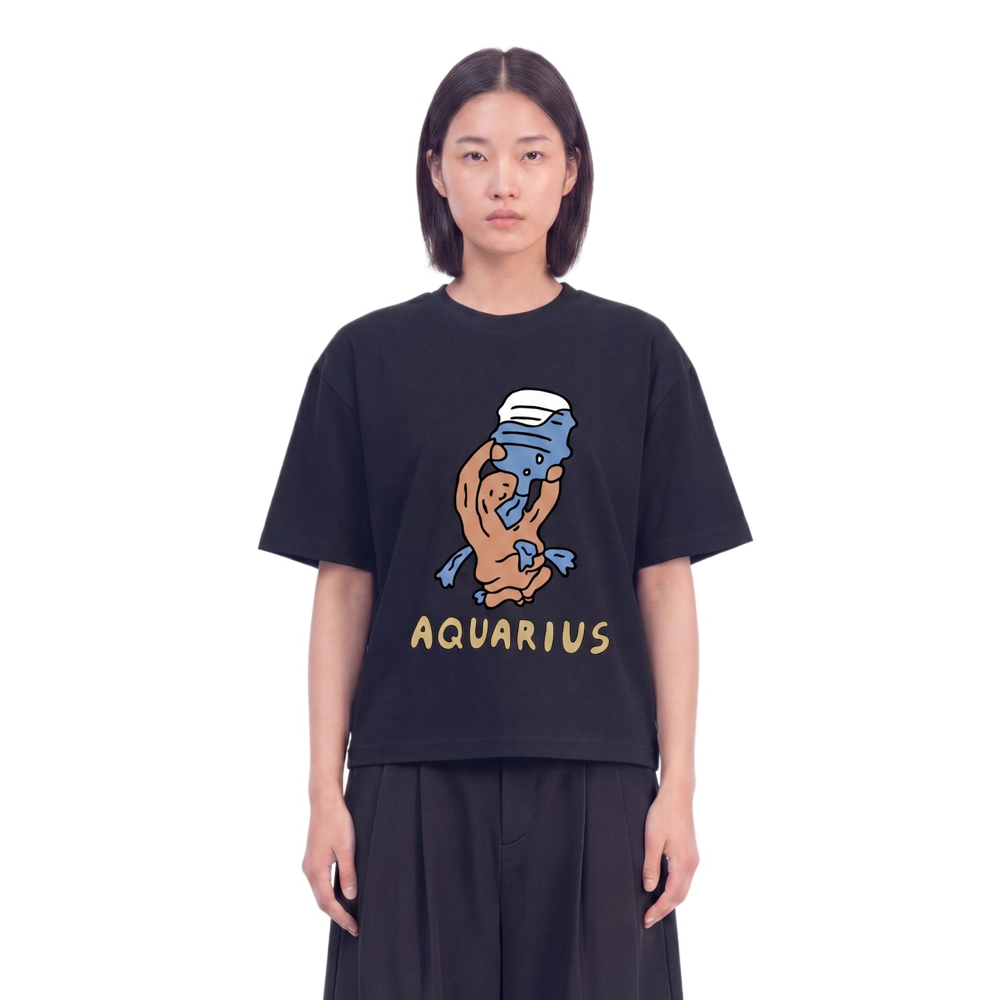 Boxy Tshirt Whats Your Sign Zodiac Aquarius Peanut Stain | Kaos | Unisex