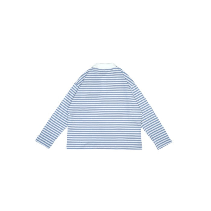 PEANUT STAIN - Old Money Blue Line Boxy Oversized Long Slevee Tshirt