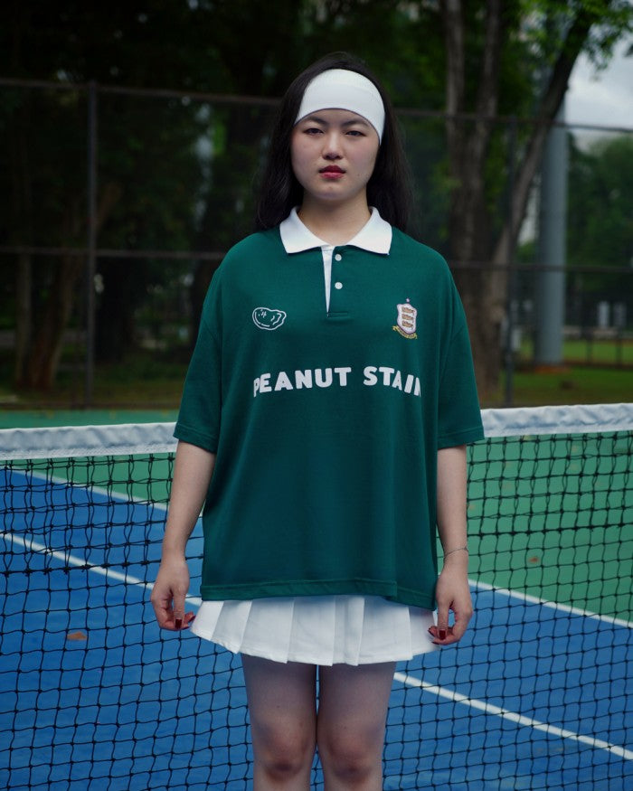 PEANUT STAIN - Old Money Classic Green Boxy Oversized Polo