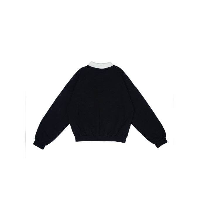 PEANUT STAIN - Old Money Classic Black Boxy Oversized Long Slevee Sweatshirt