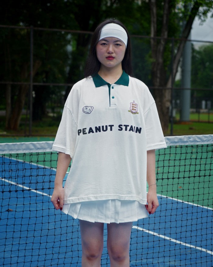 PEANUT STAIN - Old Money Classic Ivory Boxy Oversized Polo