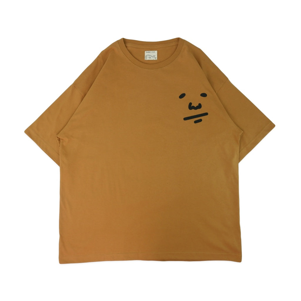 PEANUT STAIN - Peanut Face Brown Oversized Tshirt