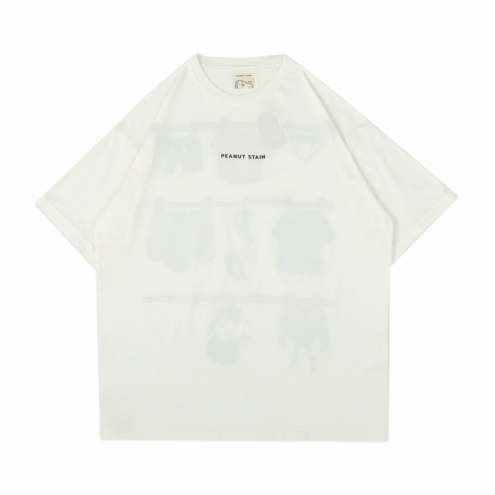 PEANUT STAIN - Clothesline Ivory Oversized Tshirt