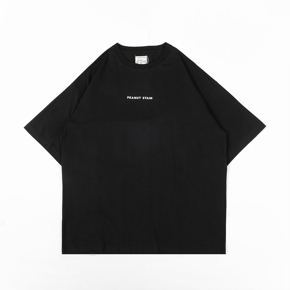 PEANUT STAIN - Clothesline Black Oversized Tshirt